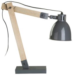 Oslo - Adjustable Iron & Wood - Table Lamp - Grey